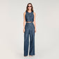 Bellamy Sequin Crop Top Navy Blue