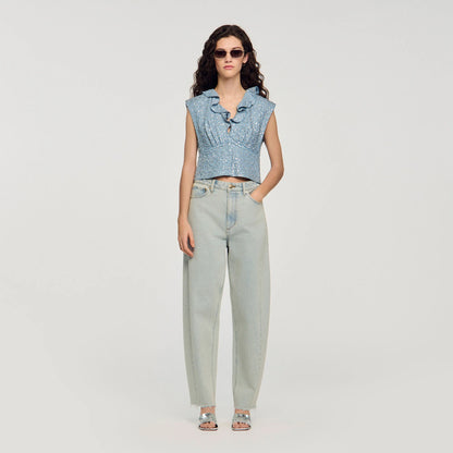 Iseo Sequin Top Blue