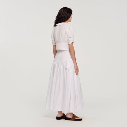 Aleo Ruffled Crop Top White