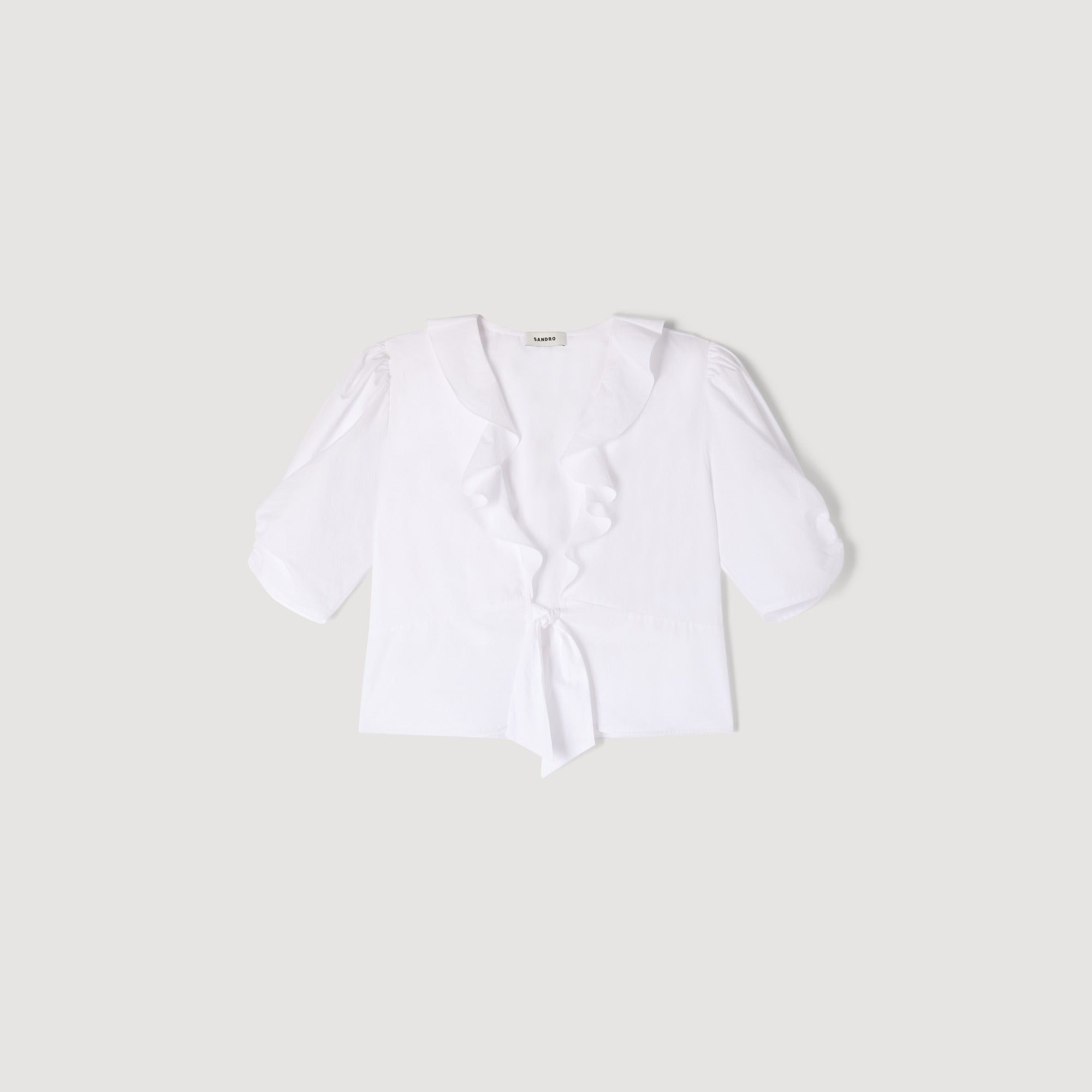 Aleo Ruffled Crop Top White