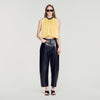 Litoralia Pleated Tie-Back Top Straw