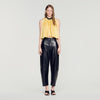 Litoralia Pleated Tie-Back Top Straw