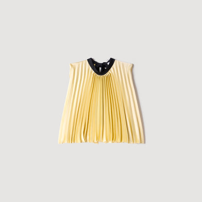 Litoralia Pleated Tie-Back Top Straw
