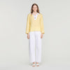 Amber Striped Cotton Top Yellow