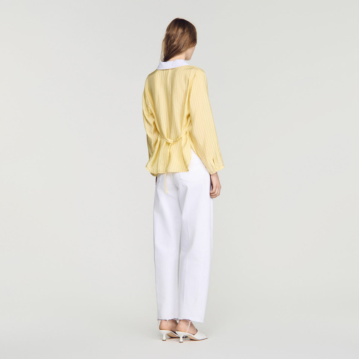Amber Striped Cotton Top Yellow