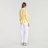Amber Striped Cotton Top Yellow