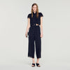 Hannah Paisley jacquard crop top Black