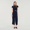 Hannah Paisley jacquard crop top Black