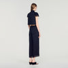 Hannah Paisley jacquard crop top Black