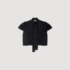 Hannah Paisley jacquard crop top Black
