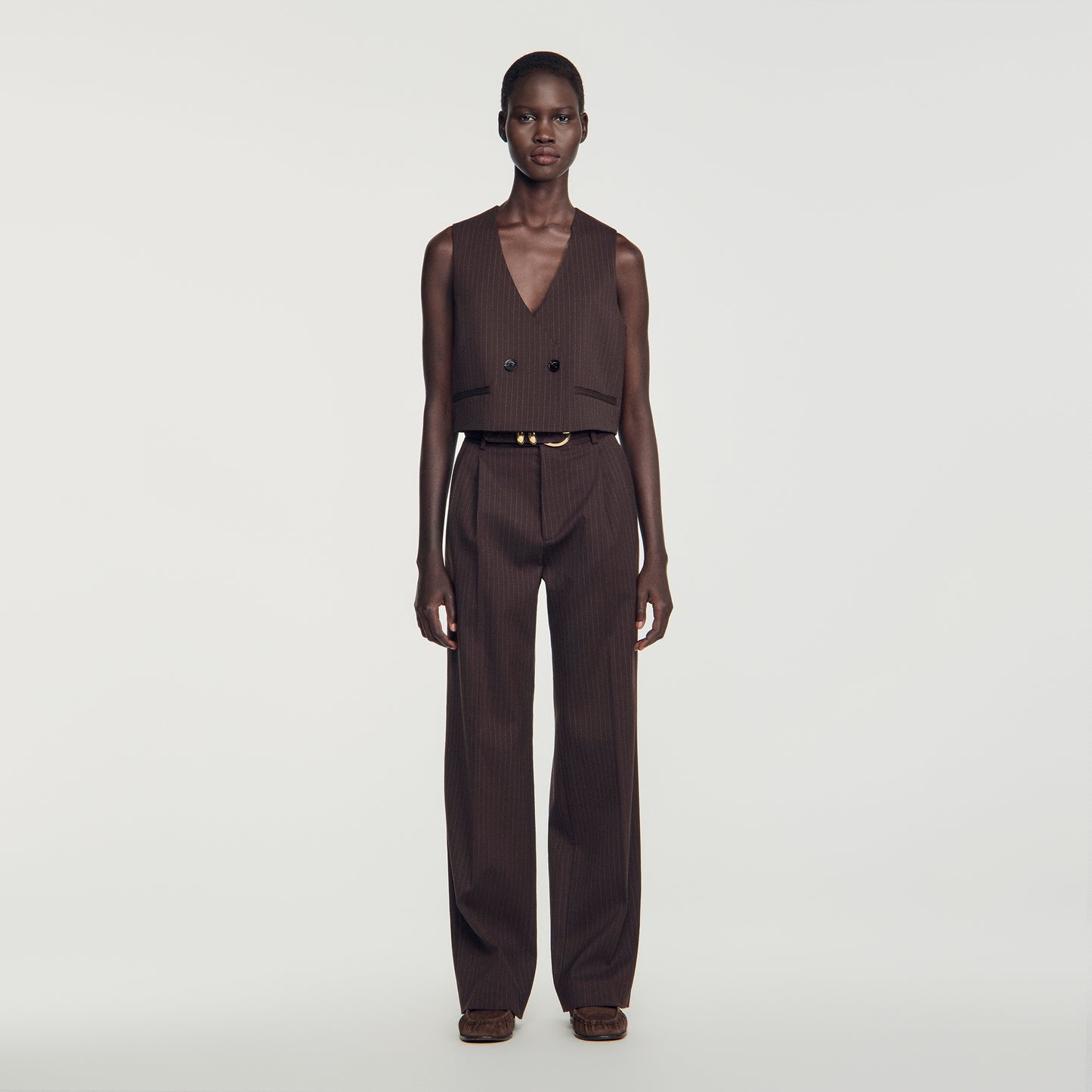 Matthew Striped crop top Marron / Bleu