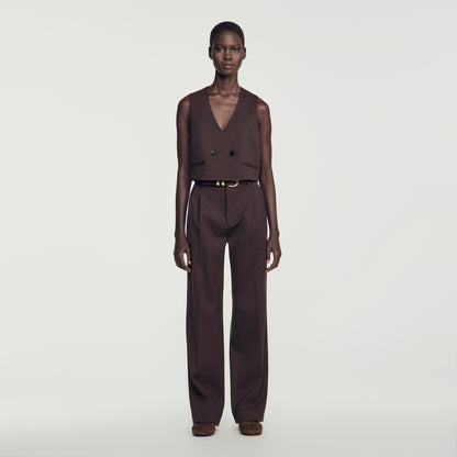 Matthew Striped crop top Marron / Bleu