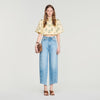 Calaventa Paisley print crop top Light Yellow