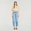 Calaventa Paisley print crop top Light Yellow