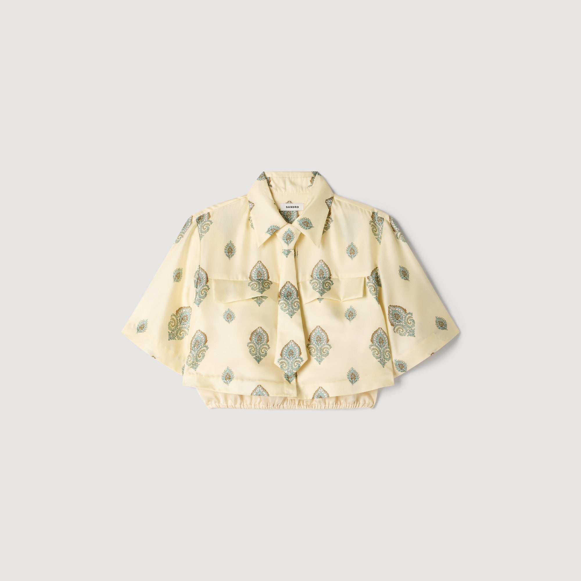 Calaventa Paisley print crop top Light Yellow