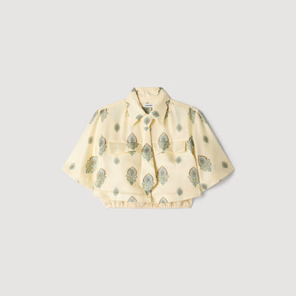 Calaventa Paisley print crop top Light Yellow