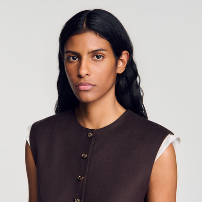 Andrews 2-in-1 wool crop top Light Brown