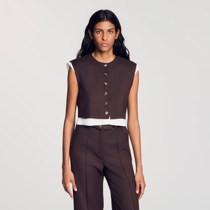 Andrews 2-in-1 wool crop top Light Brown