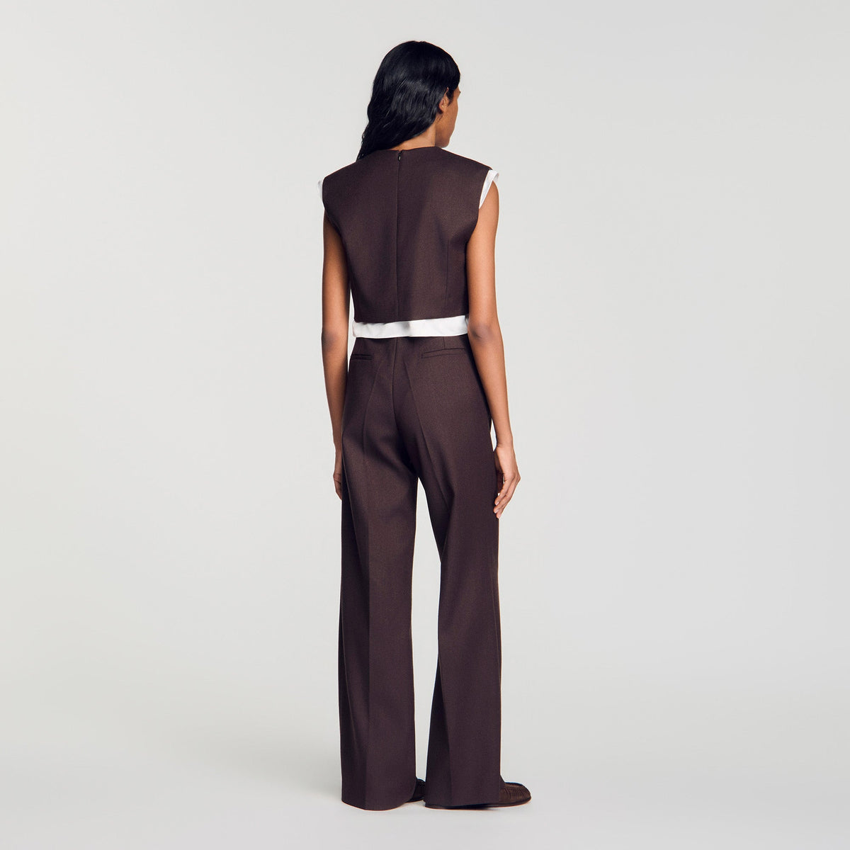 Andrews 2-in-1 wool crop top Light Brown