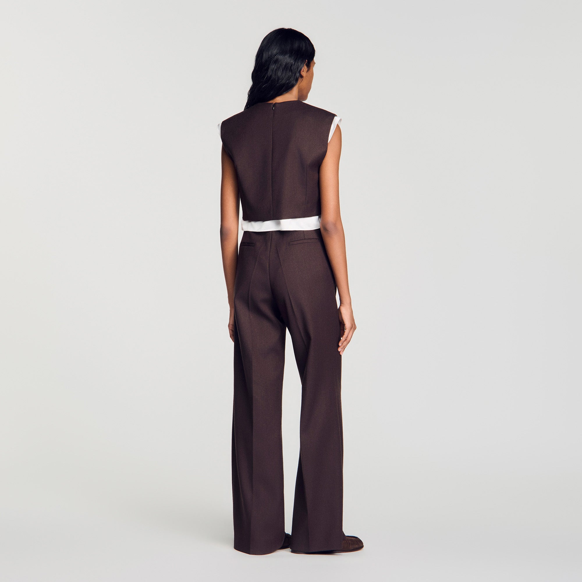 Andrews 2-in-1 wool crop top Light Brown