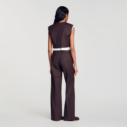 Andrews 2-in-1 wool crop top Light Brown