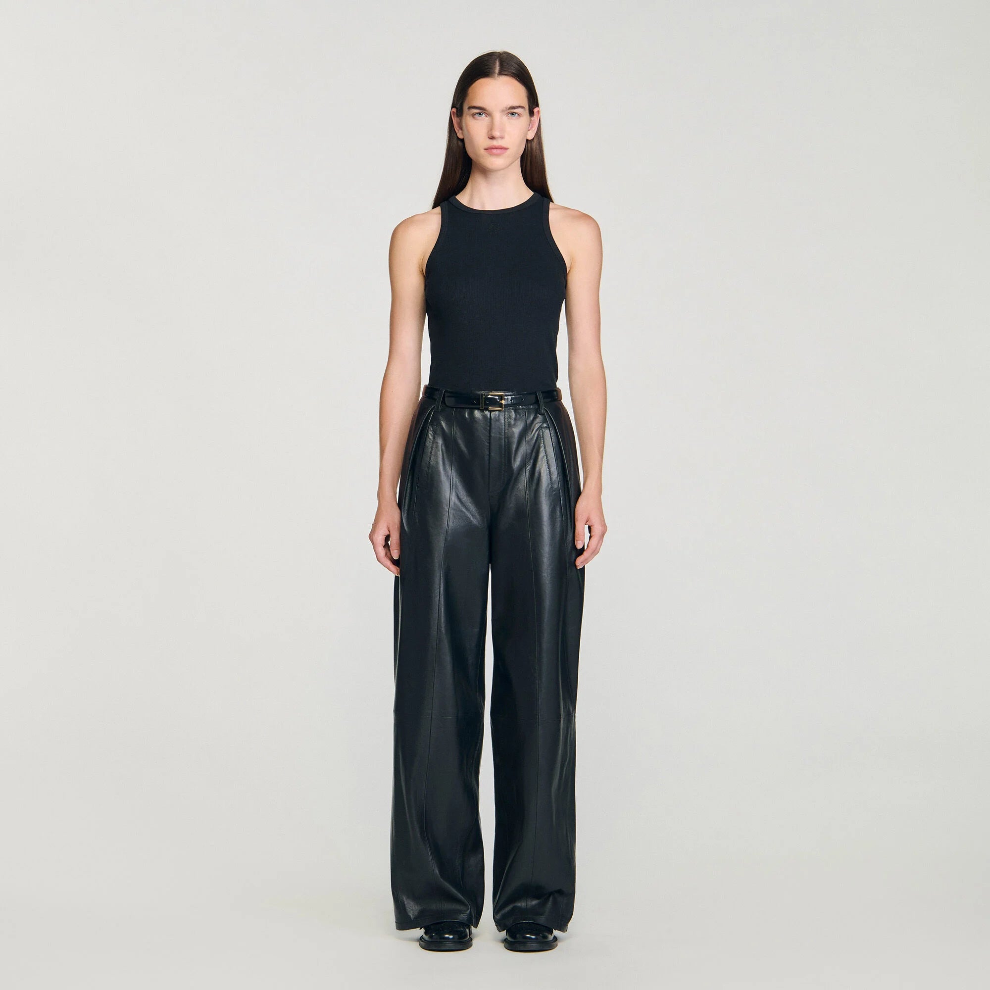 Basics Embroidered Vest Top Black