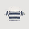 Rhinestone Breton T-Shirt Blu / White