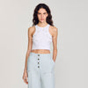Oasis Beaded And Rhinestone Tank Top White