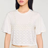 Beaded Cropped T-Shirt White