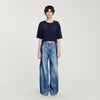 T-Shirt With Beaded Details Navy Blue
