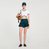 Ninon Two-Tone Cropped T-Shirt White