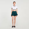 Ninon Two-Tone Cropped T-Shirt White