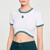 Ninon Two-Tone Cropped T-Shirt White