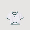 Ninon Two-Tone Cropped T-Shirt White