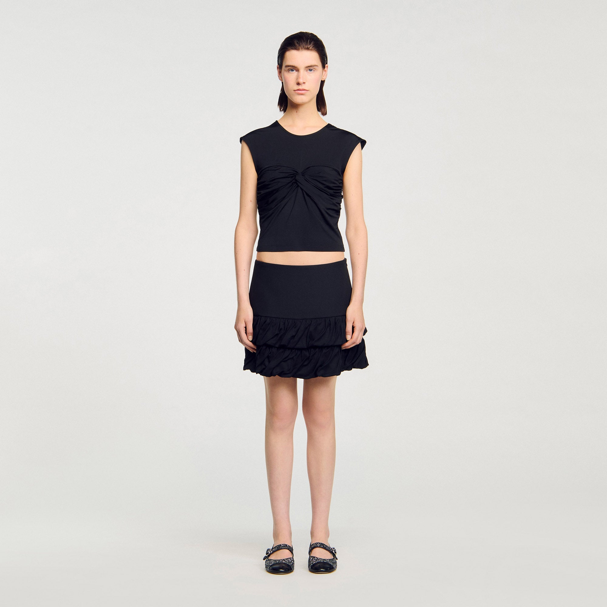 Draped T Shirt Black