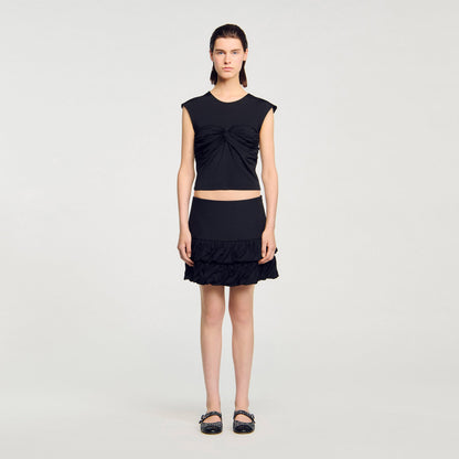 Draped T Shirt Black