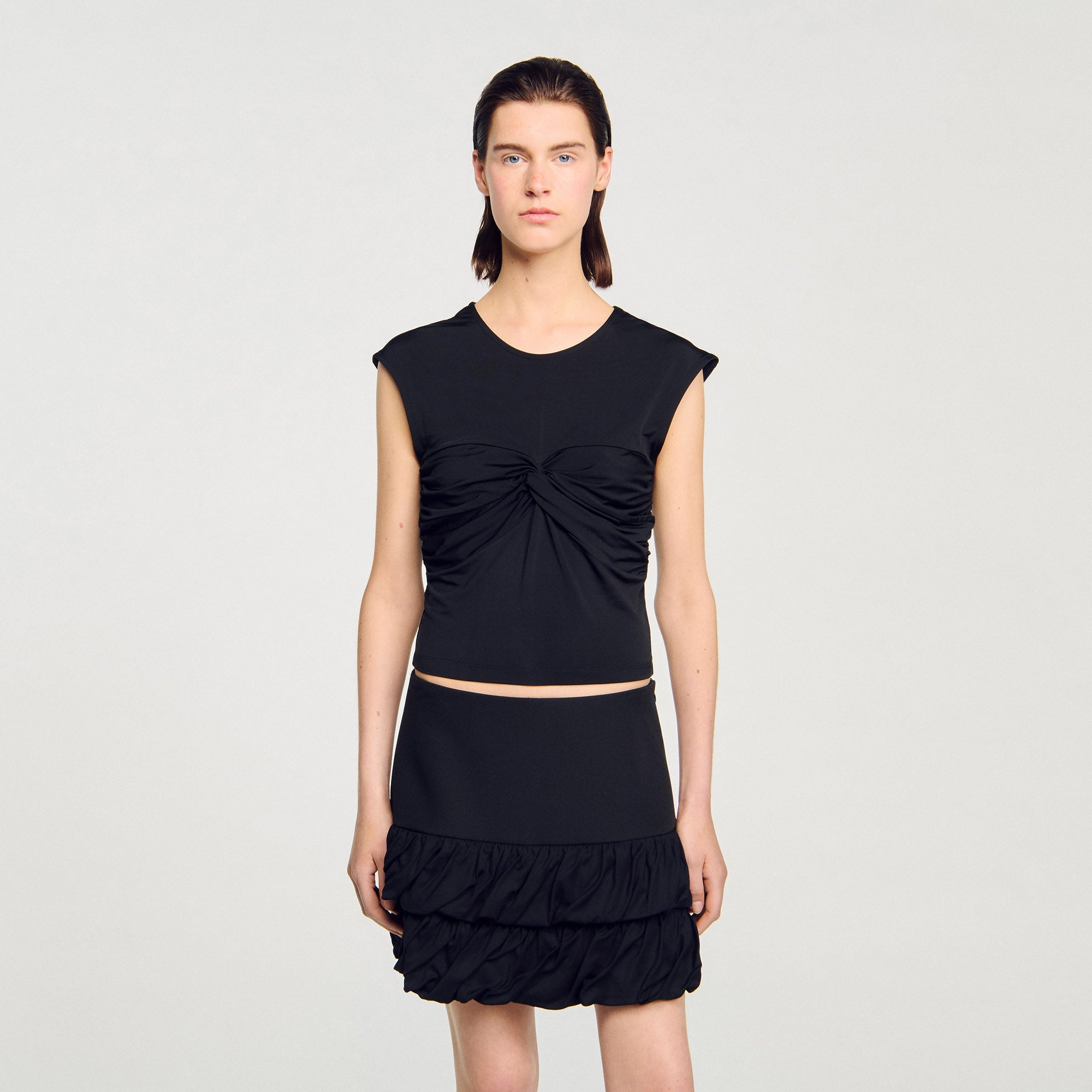 Draped T Shirt Black