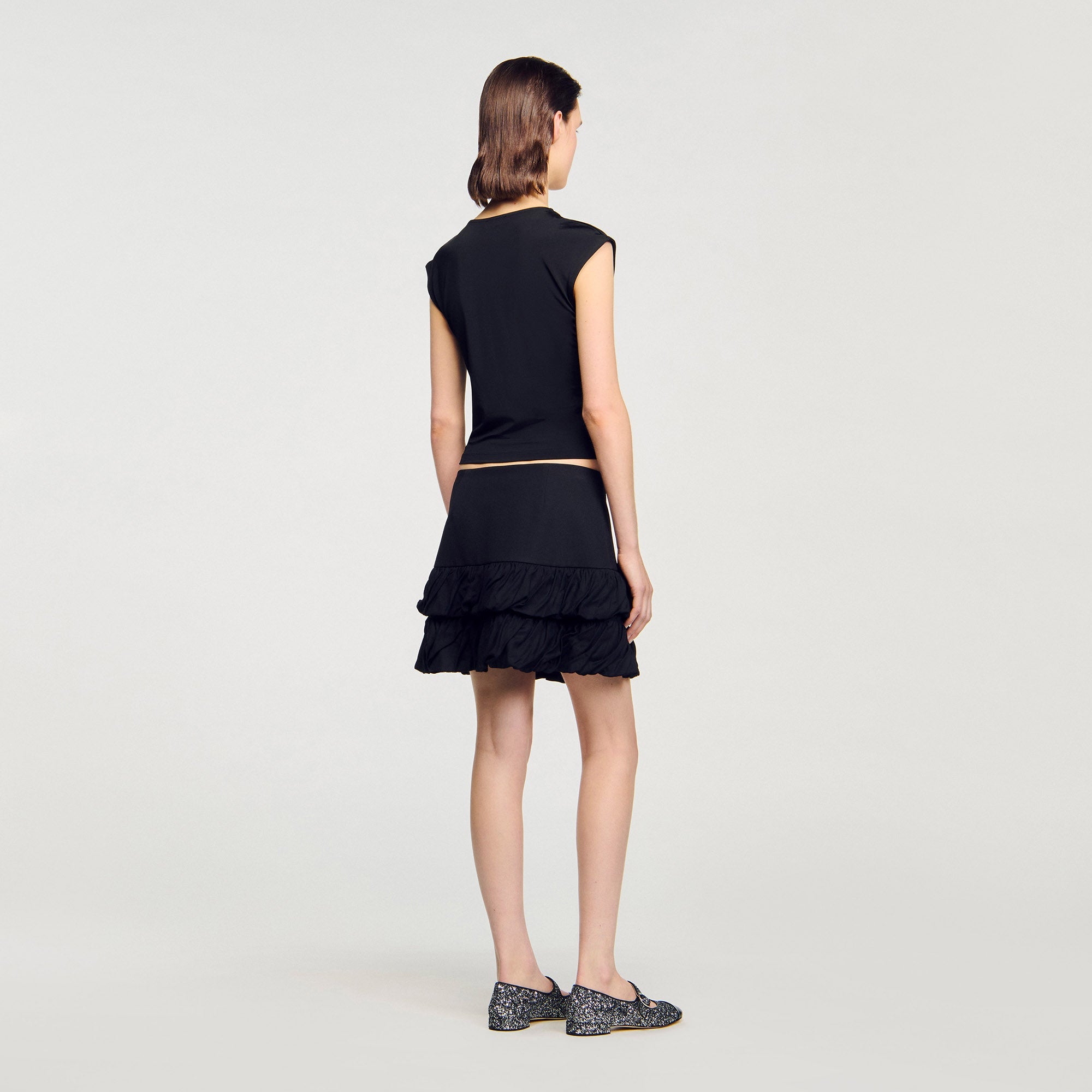 Draped T Shirt Black