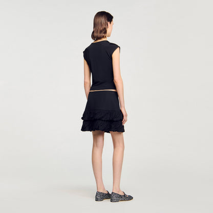 Draped T Shirt Black