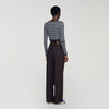 Lyvie Cropped Striped Cotton T-Shirt Marine / Blanc