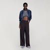 Lyvie Cropped Striped Cotton T-Shirt Marine / Blanc