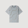 Strass Wave Rhinestone T-Shirt Grey