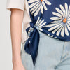 Daisy Teeshirt Scarf Print T-Shirt Deep Blue / Ocher