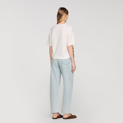 Daisy Teeshirt Scarf Print T-Shirt Deep Blue / Ocher