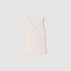 Sofie Ribbed Vest Top With Lace Ecru