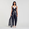 Sofie Ribbed Vest Top With Lace Black