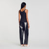 Sofie Ribbed Vest Top With Lace Black