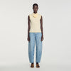 Dreamer Smocked T-shirt with flower detail Vanilla