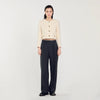 Cropped Bouclé Wool Jacket white