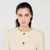 Cropped Bouclé Wool Jacket white